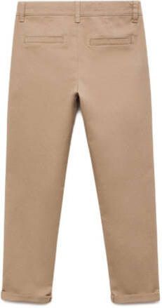 Mango Kids broek beige Jongens Stretchkatoen Effen 116