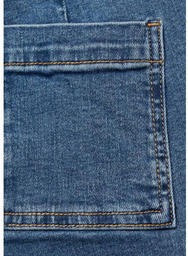Mango Kids broek changeant blauw Meisjes Denim Effen 140