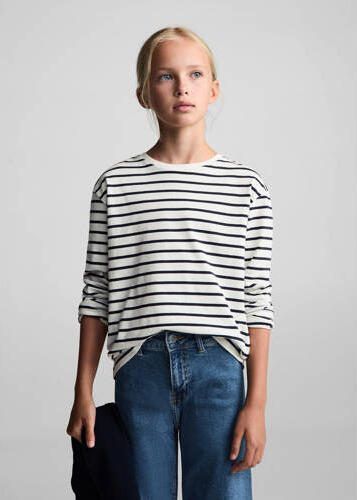Mango Kids broek changeant blauw Meisjes Denim Effen 122 - Foto 3