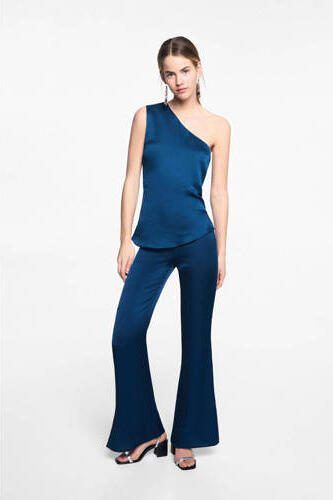 Mango Kids broek donkerblauw Meisjes Lyocell Effen 152(XXS) - Foto 3