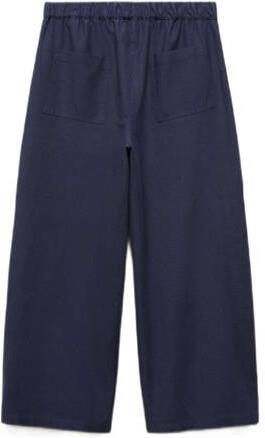 Mango Kids broek donkerblauw Meisjes Viscose Effen 116