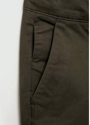 Mango Kids broek donkergroen Jongens Stretchkatoen Effen 146