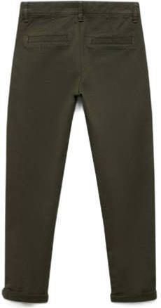 Mango Kids broek donkergroen Jongens Stretchkatoen Effen 146 - Foto 3