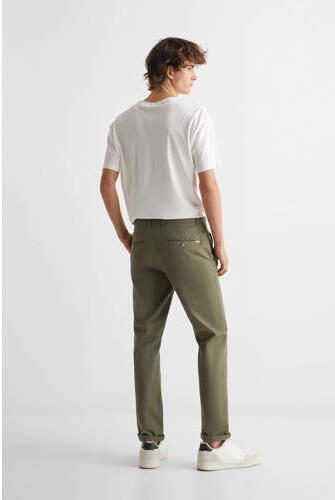 Mango Kids broek kaki Groen Jongens Katoen Effen 164(XS) - Foto 3