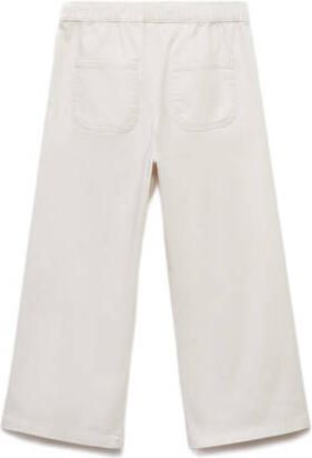 Mango Kids broek lichtbeige Ecru Meisjes Stretchkatoen Effen 122