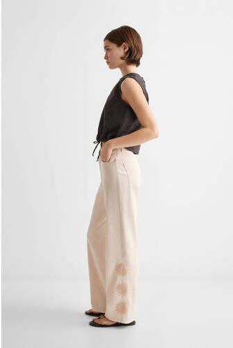 Mango Kids broek lichtbeige Meisjes Lyocell Effen 152(XXS)