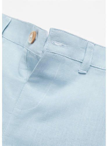 Mango Kids broek lichtblauw Korte broek Jongens Linnen Effen 110 - Foto 2