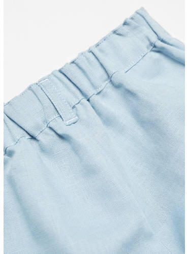 Mango Kids broek lichtblauw Korte broek Jongens Linnen Effen 110 - Foto 3