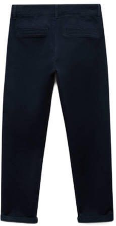 Mango Kids broek marine Wit Jongens Stretchkatoen Effen 128