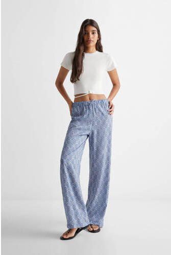 Mango Kids broek met all over print blauw Meisjes Viscose All over print 152(XXS) - Foto 3
