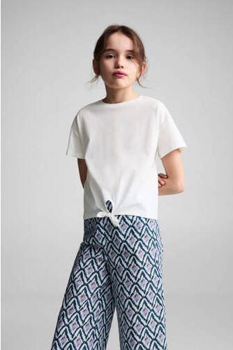 Mango Kids broek met all over print blauw lila Meisjes Katoen All over print 128 - Foto 3