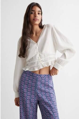Mango Kids broek met all over print donkerblauw paars Meisjes Viscose All over print 152(XXS) - Foto 2