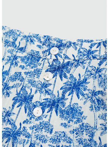 Mango Kids broek met all over print middenblauw Meisjes Katoen All over print 116 - Foto 2