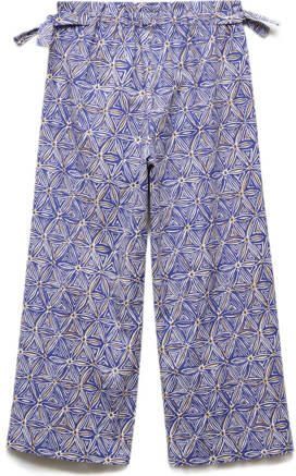 Mango Kids broek met all over print paars Meisjes Katoen All over print 116