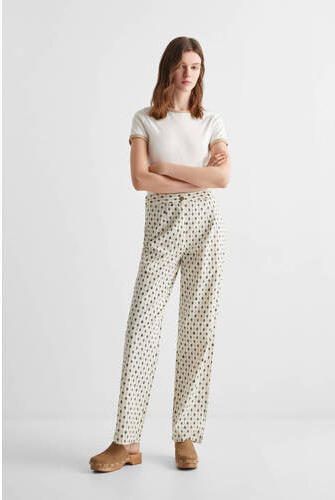 Mango Kids broek met all over print wit Meisjes Katoen All over print 152(XXS)