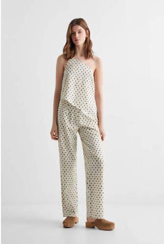 Mango Kids broek met all over print wit Meisjes Katoen All over print 152(XXS) - Foto 3