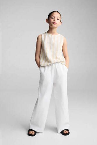 Mango Kids broek wit Meisjes Viscose Effen 152 | Broek van - Foto 3
