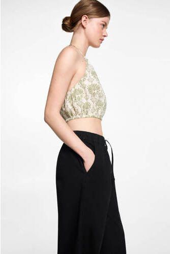Mango Kids broek zwart Meisjes Katoen Effen 23 | Broek van - Foto 3