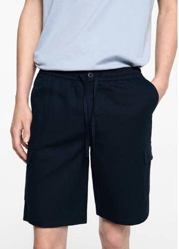 Mango Kids cargo short donkerblauw Korte broek Jongens Katoen Effen 158(XXS) - Foto 2