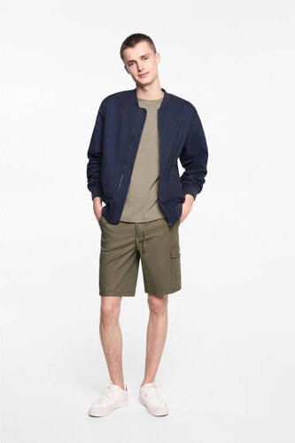Mango Kids cargo short kaki Korte broek Groen Jongens Katoen Effen 158(XXS)