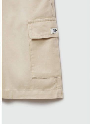 Mango Kids cargo short lichtbeige Korte broek Jongens Katoen Effen 158(XXS) - Foto 2