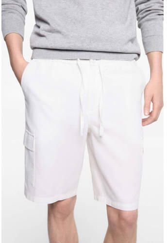 Mango Kids cargo short wit Korte broek Jongens Katoen Effen 158(XXS)