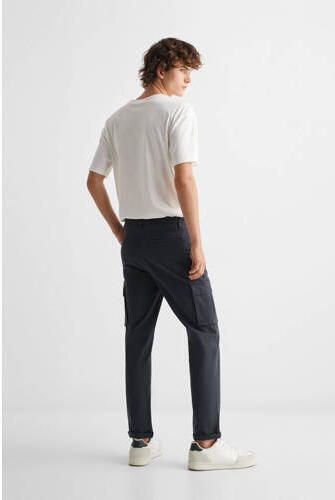 Mango Kids cargobroek donkerblauw Jongens Stretchkatoen Effen 158(XXS) - Foto 2