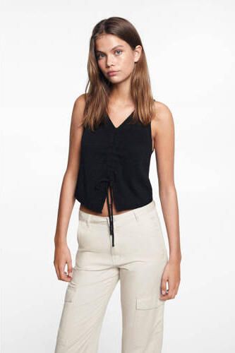 Mango Kids cargobroek ecru Meisjes Lyocell Effen 152(XXS) - Foto 2