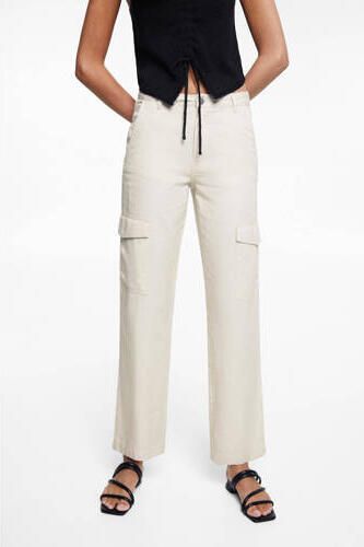 Mango Kids cargobroek ecru Meisjes Lyocell Effen 152(XXS) - Foto 3
