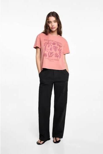 Mango Kids cargobroek Zwart Meisjes Katoen Effen 152(XXS) - Foto 2
