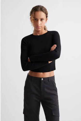 Mango Kids cargobroek zwart Meisjes Lyocell Effen 152(XXS) - Foto 2