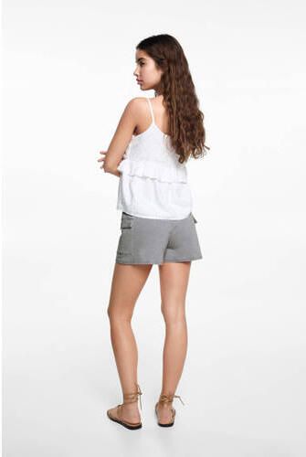 Mango Kids casual short grijs Korte broek Meisjes Katoen Effen 152(XXS)