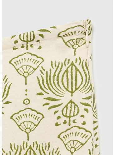 Mango Kids casual short met all over print ecru groen Korte broek Meisjes Viscose 152(XXS) - Foto 2