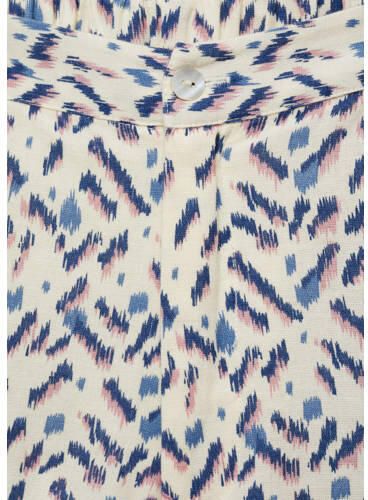 Mango Kids casual short met all over print wit blauw Korte broek Meisjes Katoen 152(XXS)