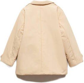 Mango Kids coat zomer middenbruin Jas Beige Meisjes Polyamide Klassieke kraag 134 - Foto 3