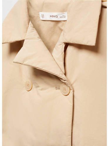 Mango Kids coat zomer middenbruin Jas Beige Meisjes Polyamide Klassieke kraag 134 - Foto 2
