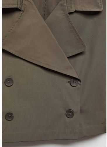 Mango Kids coat zomer mos groen Jas Meisjes Polyester Reverskraag Effen 152(XXS) - Foto 2