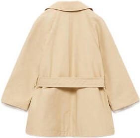 Mango Kids coat zomer zand Jas Beige Meisjes Katoen Klassieke kraag Effen 116 - Foto 3