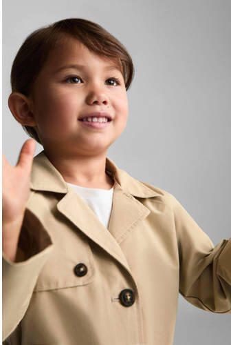 Mango Kids coat zomer zand Jas Beige Meisjes Katoen Klassieke kraag Effen 116 - Foto 2