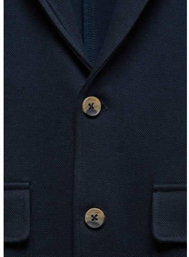 Mango Kids colbert donkerblauw Jongens Katoen V-hals Effen 116