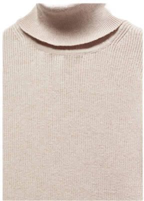Mango Kids coltrui beige Effen 152(XXS) | Trui van