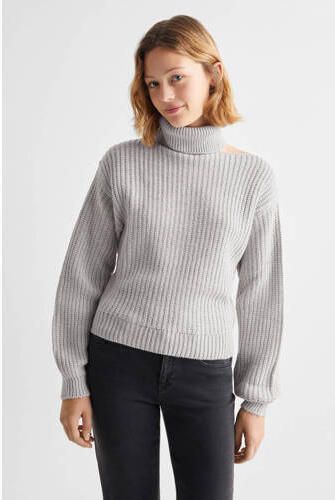 Mango Kids coltrui grijs Effen 152(XXS) | Trui van