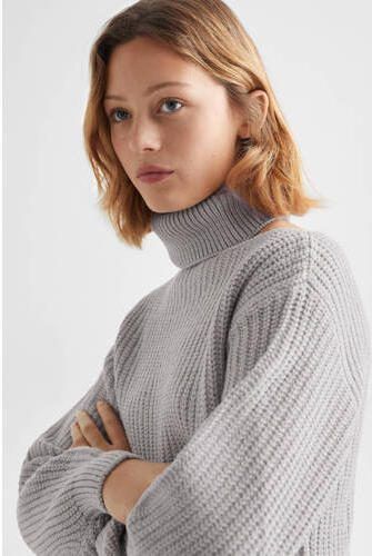 Mango Kids coltrui grijs Effen 152(XXS) | Trui van - Foto 3