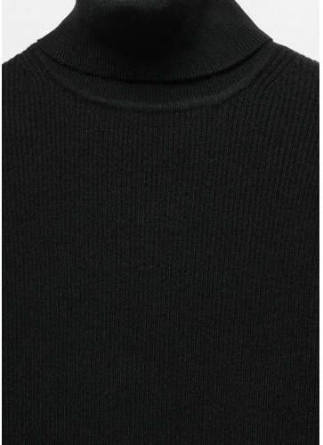 Mango Kids coltrui zwart Effen 152(XXS) | Trui van