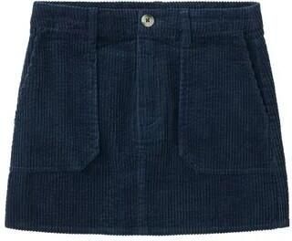Mango Kids corduroy korte rok marine Blauw Effen