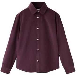 Mango Kids corduroy overhemd donkerrood Effen