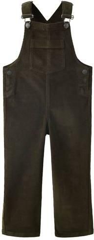 Mango Kids corduroy tuinbroek donkergroen Jongens Katoen Effen
