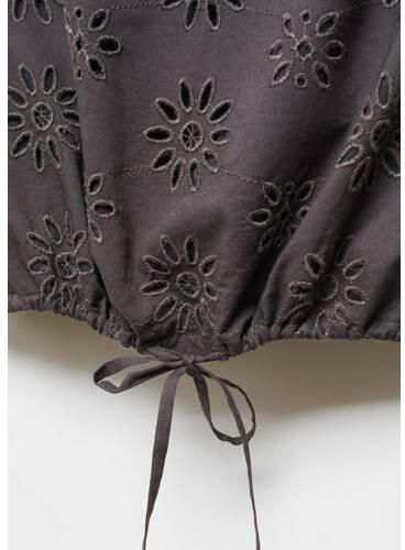 Mango Kids crop top antraciet Grijs Meisjes Katoen Ronde hals Effen 152(XXS) - Foto 1