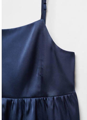 Mango Kids crop top donkerblauw Meisjes Polyester Vierkante hals Effen 158(XS) - Foto 2