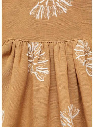 Mango Kids crop top met all over print mosterdgeel wit Meisjes Viscose Ronde hals 128 - Foto 2